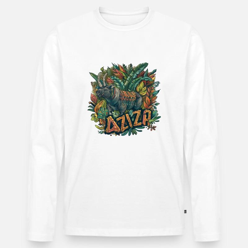 Aziza - Männer Premium Bio Langarmshirt - Weiß