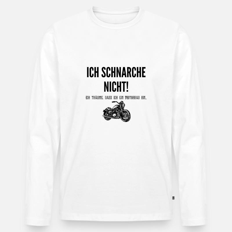 Ich schnarche nicht! - Männer Premium Bio Langarmshirt - Weiß