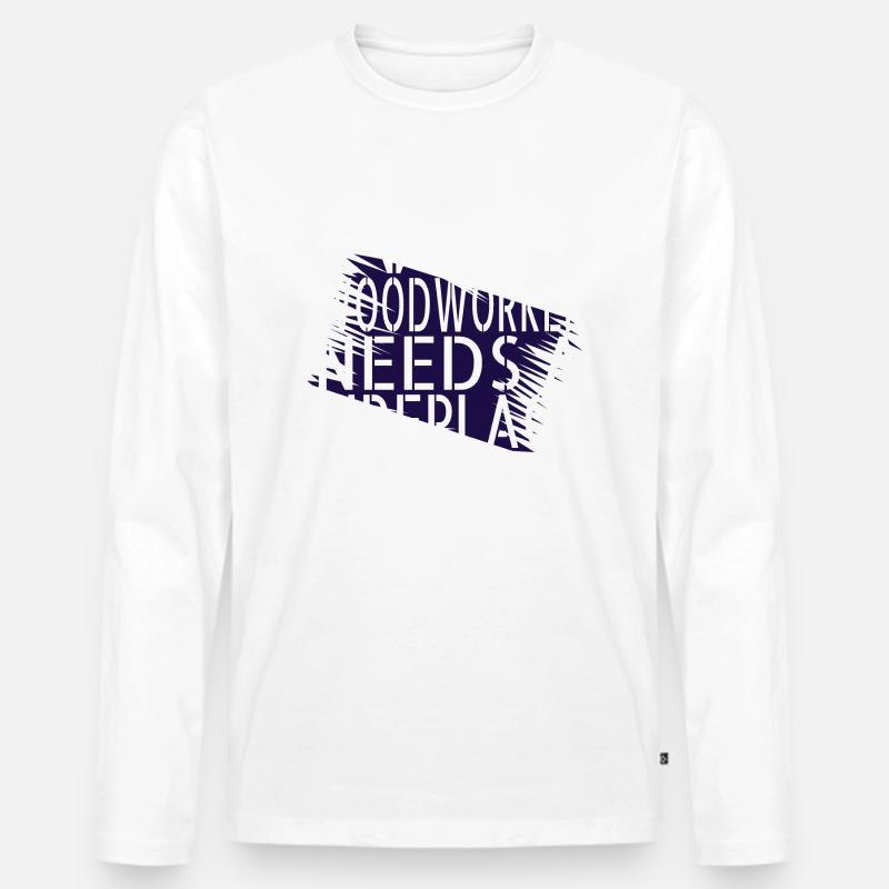 quote chainsaw carpenter - Männer Premium Bio Langarmshirt - Weiß