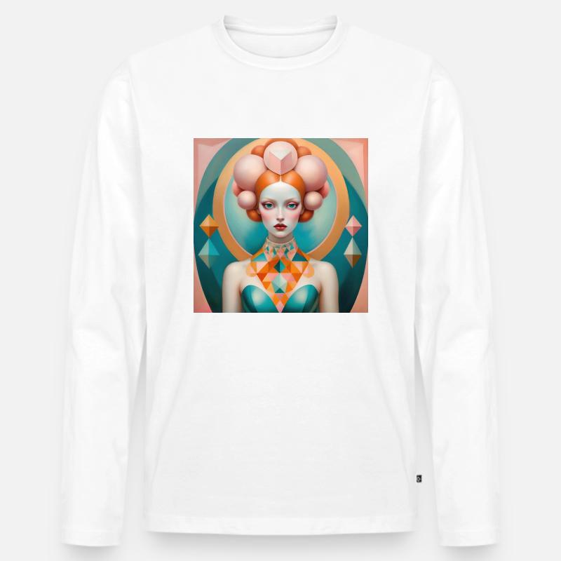 Aurora, digitale Malerei - Männer Premium Bio Langarmshirt - Weiß
