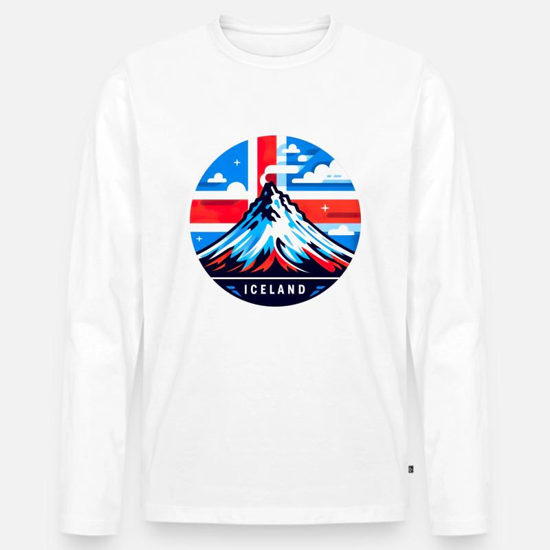 iceland Island 5 - Männer Premium Bio Langarmshirt - Weiß