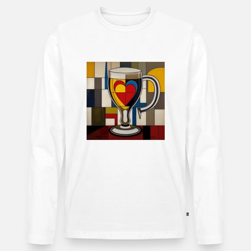 57986456 - Männer Premium Bio Langarmshirt - Weiß
