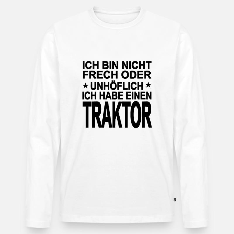 Traktor - Männer Premium Bio Langarmshirt - Weiß