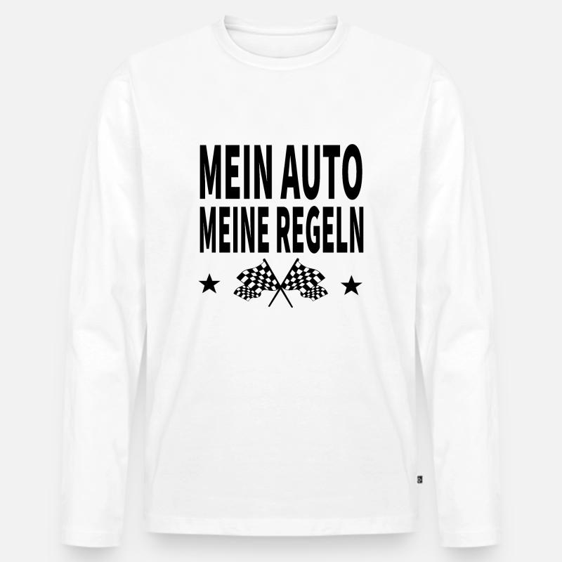 Auto - Männer Premium Bio Langarmshirt - Weiß