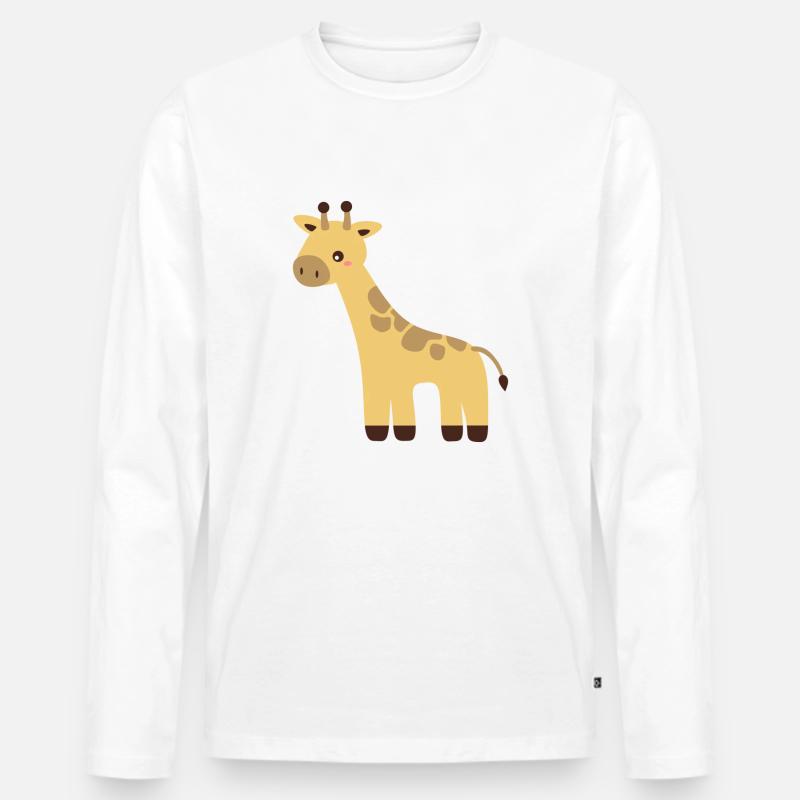 Giraffe - Männer Premium Bio Langarmshirt - Weiß