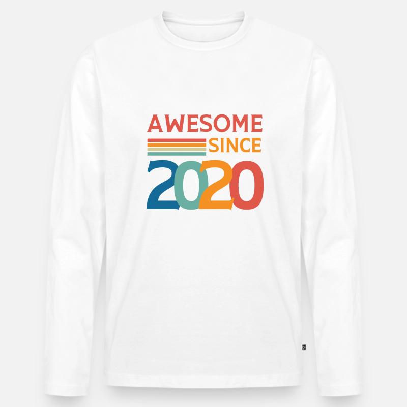Großartig seit 2020 - Männer Premium Bio Langarmshirt - Weiß