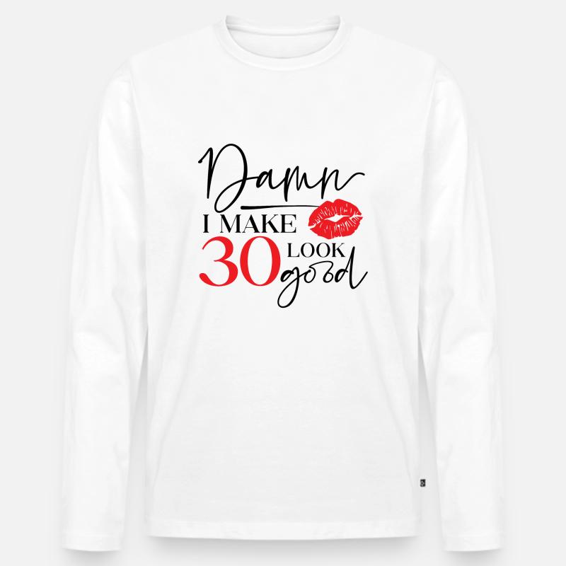 Make 30 Look Good - Männer Premium Bio Langarmshirt - Weiß