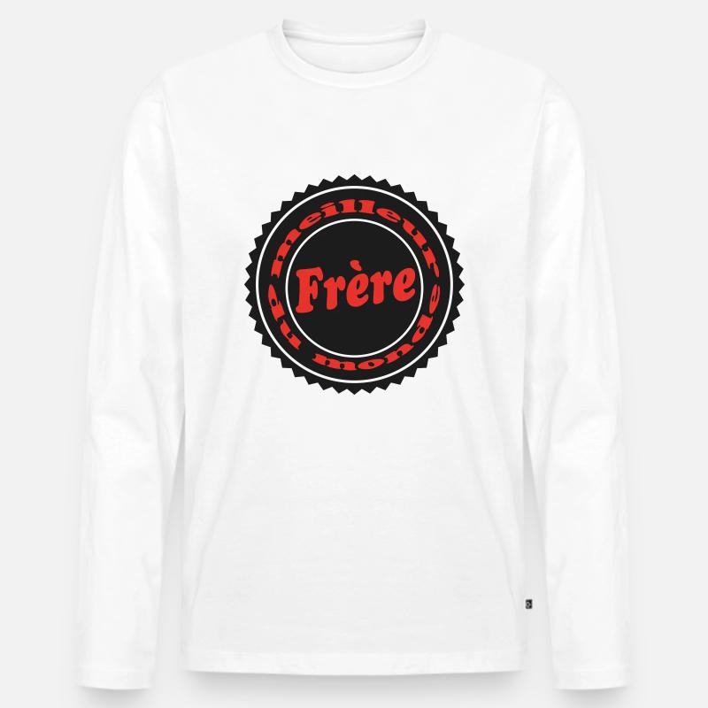 Bester Bruder - Männer Premium Bio Langarmshirt - Weiß