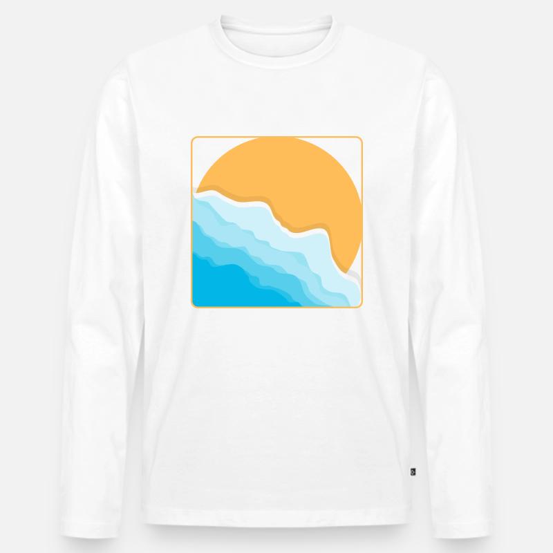 Strand - Männer Premium Bio Langarmshirt - Weiß