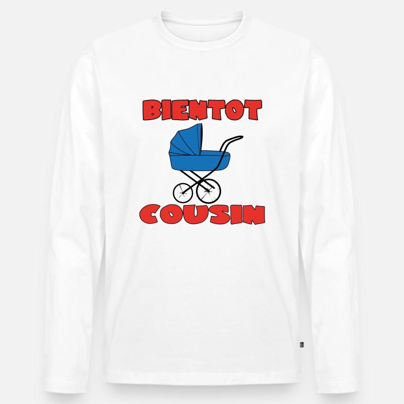 BALDIGER COUSIN - Männer Premium Bio Langarmshirt - Weiß