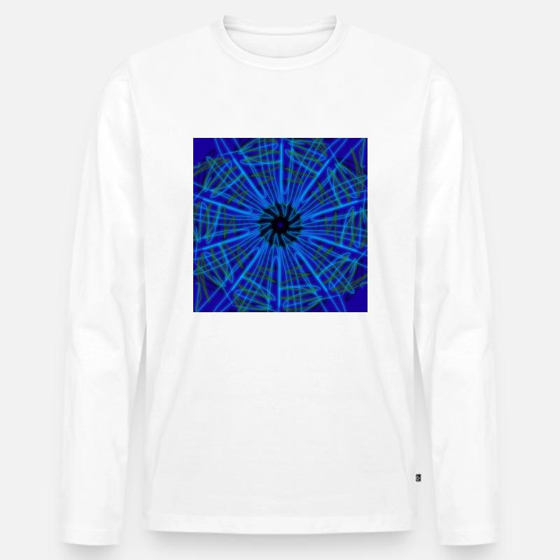 Blaues abstraktes Design - Männer Premium Bio Langarmshirt - Weiß