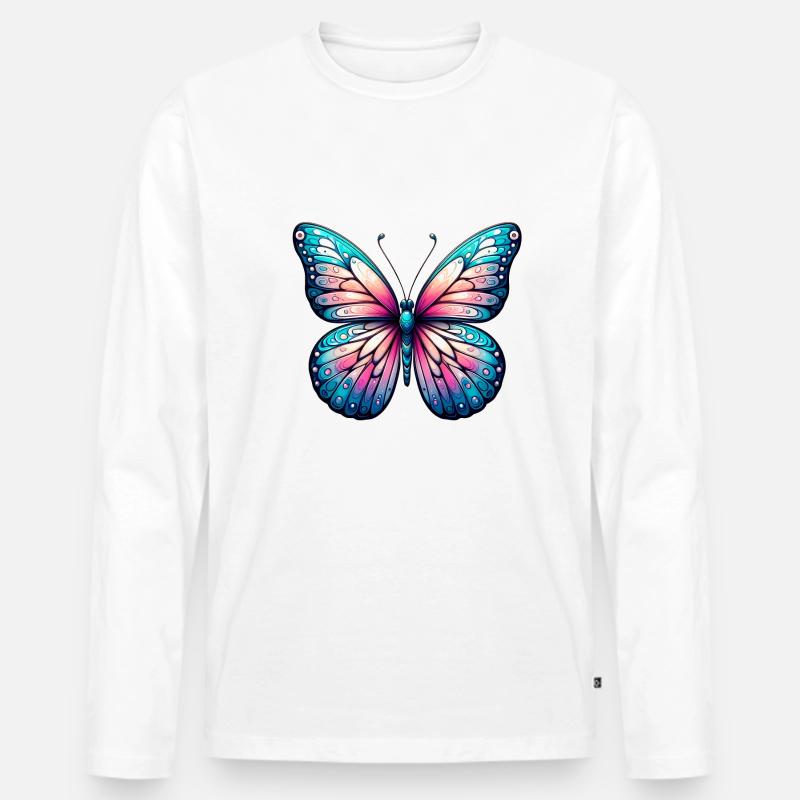Prächtiger Schmetterling - Elegance Gone - Männer Premium Bio Langarmshirt - Weiß