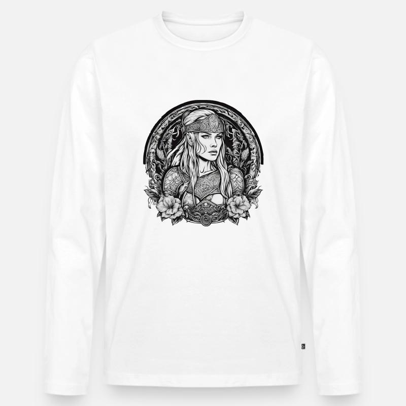 Schildmaide - Männer Premium Bio Langarmshirt - Weiß
