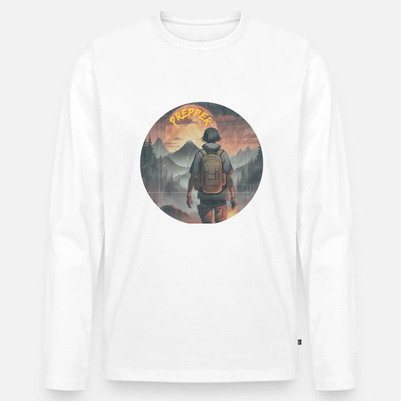Prepper OS - Männer Premium Bio Langarmshirt - Weiß