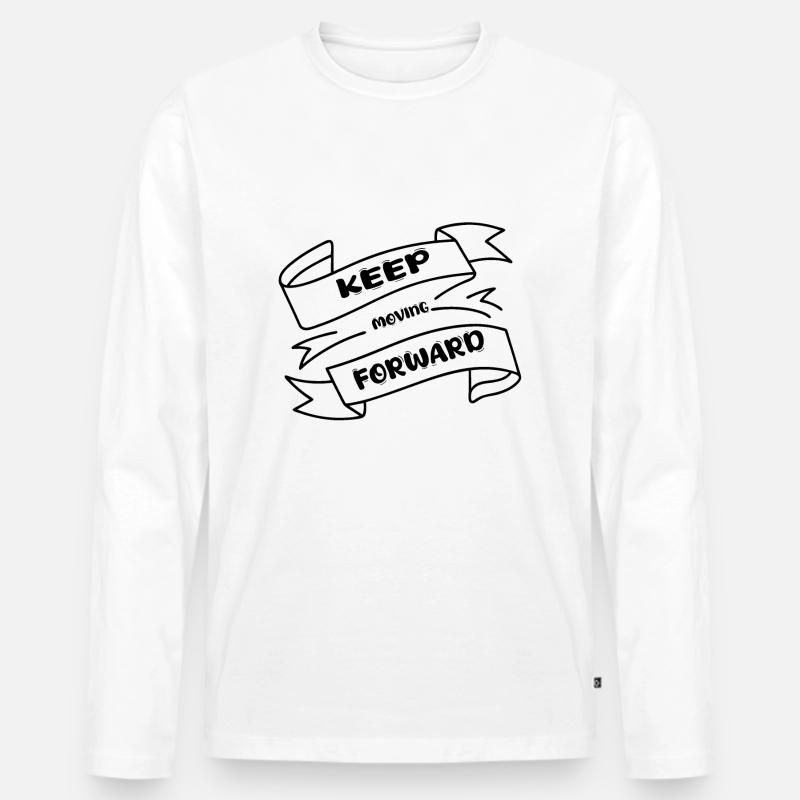 Keep Moving Forward - Männer Premium Bio Langarmshirt - Weiß