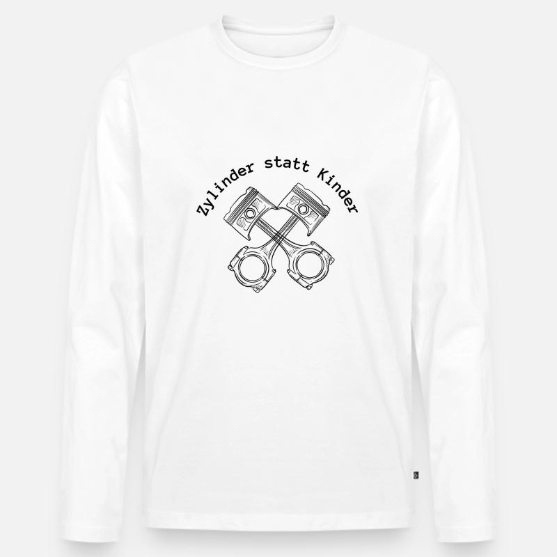 Zylinder statt Kinder - Männer Premium Bio Langarmshirt - Weiß