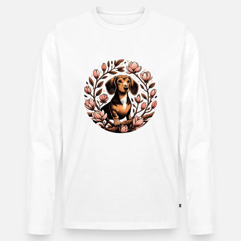 Weiner Hund - Männer Premium Bio Langarmshirt - Weiß