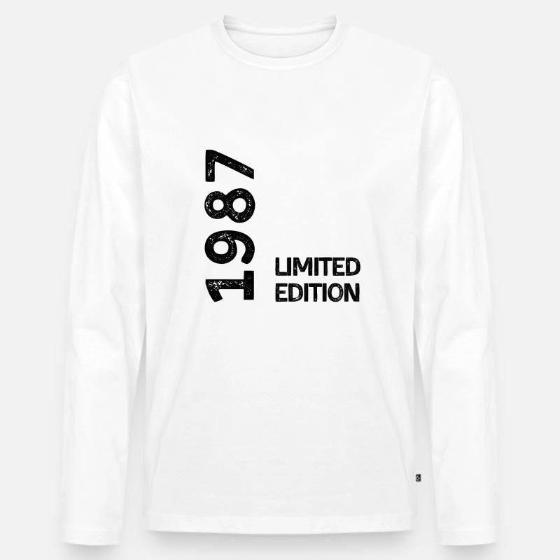 1987 Limitierte Auflage - Männer Premium Bio Langarmshirt - Weiß