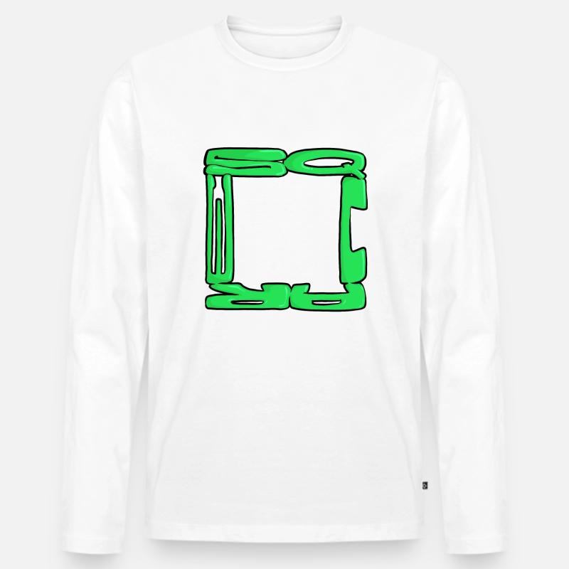 Quadratisches Graff - Männer Premium Bio Langarmshirt - Weiß