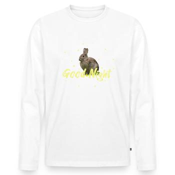 Good Night Hare Rabbit - Men's Premium Organic Long Sleeve Shirt - white - Front - Nico (187cm)