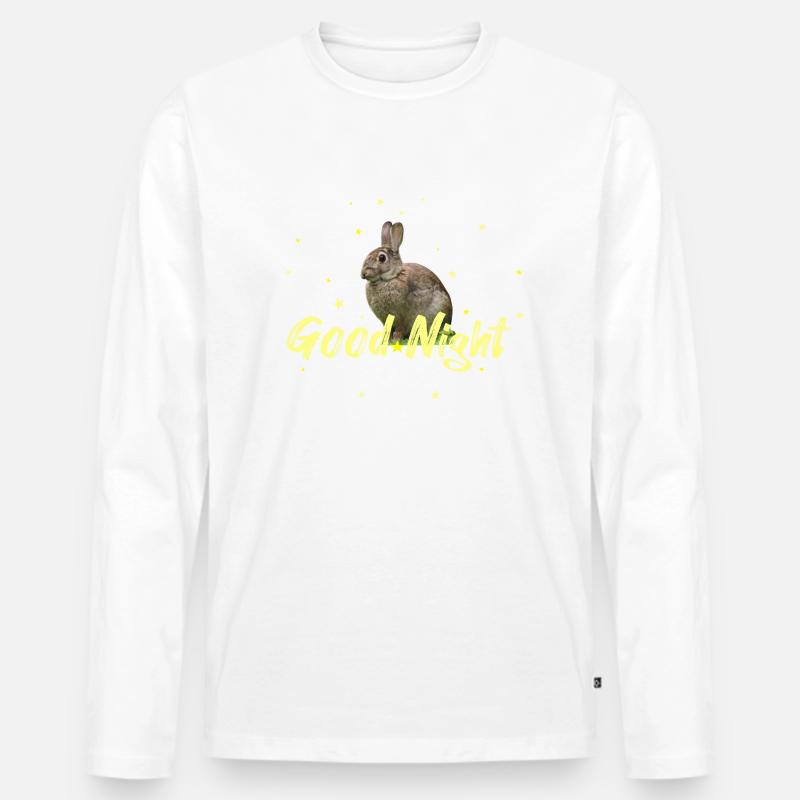 good night hare rabbit - Männer Premium Bio Langarmshirt - Weiß