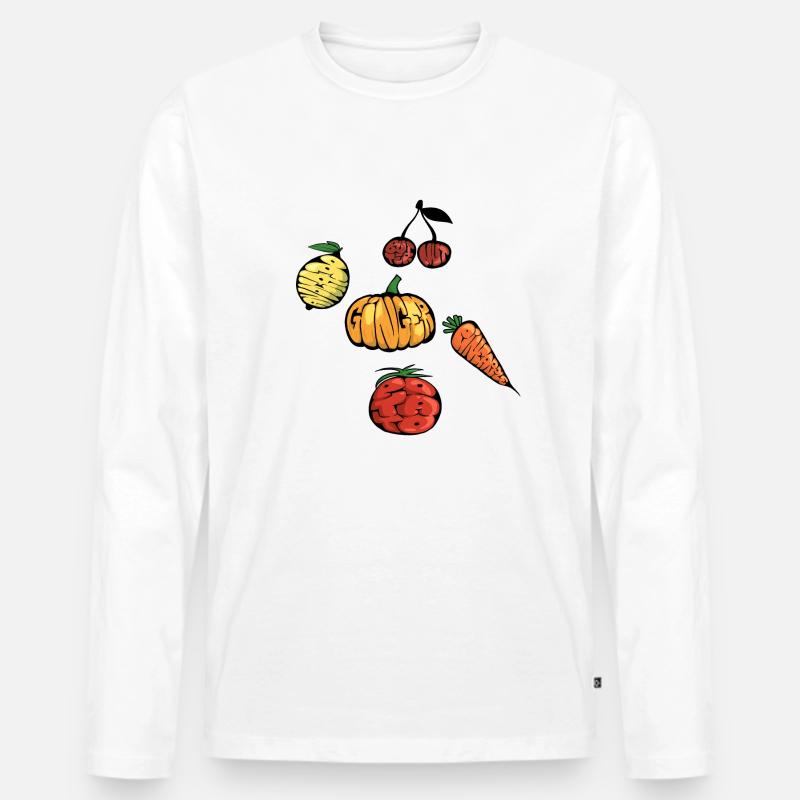 5 Obst und Gemüse - Graff - Männer Premium Bio Langarmshirt - Weiß