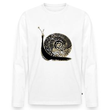 Snail - Men's Premium Organic Long Sleeve Shirt - white - Front - Nico (187cm)