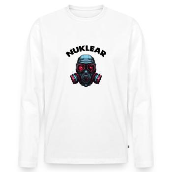 Masque à gaz - T-shirt manches longues Premium bio Homme - blanc - Devant - Nico (187cm)