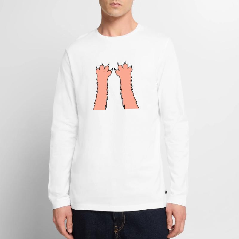 Cats, claws, paws, paws, sharp claws, scratching Men's Premium Organic Long Sleeve Shirt