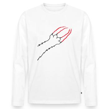 Cats, Claws, Paws, Paws, Claws, Scratches, Stripes - Men's Premium Organic Long Sleeve Shirt - white - Front - Nico (187cm)
