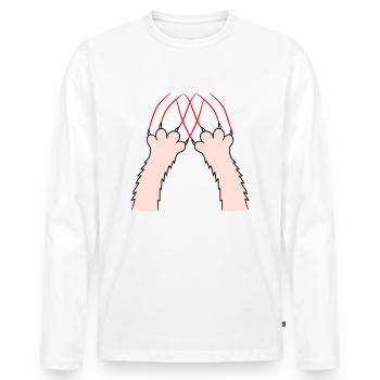 Cats, Claws, Paws, Paws, Claws, Scratches, Stripes - Men's Premium Organic Long Sleeve Shirt - white - Front - Nico (187cm)