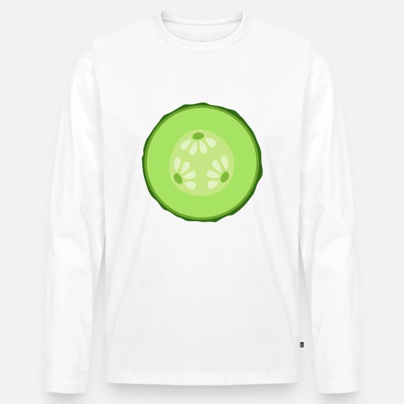 Gurken-Scheibe - Männer Premium Bio Langarmshirt - Weiß