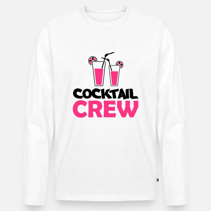 cocktail crew - Männer Premium Bio Langarmshirt - Weiß