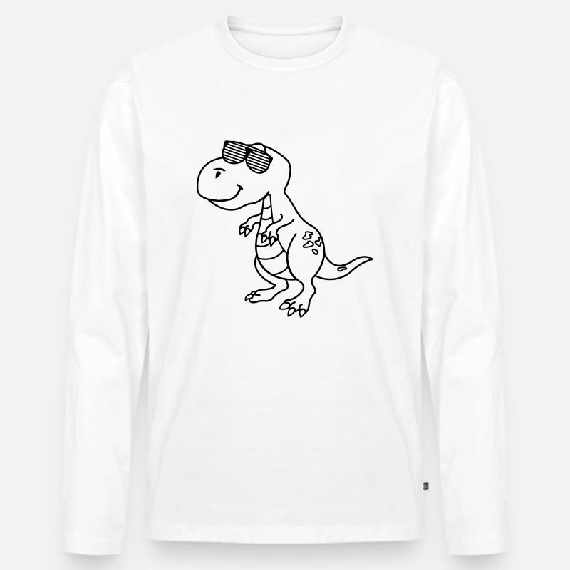 Cool Dinosaurier - Männer Premium Bio Langarmshirt - Weiß