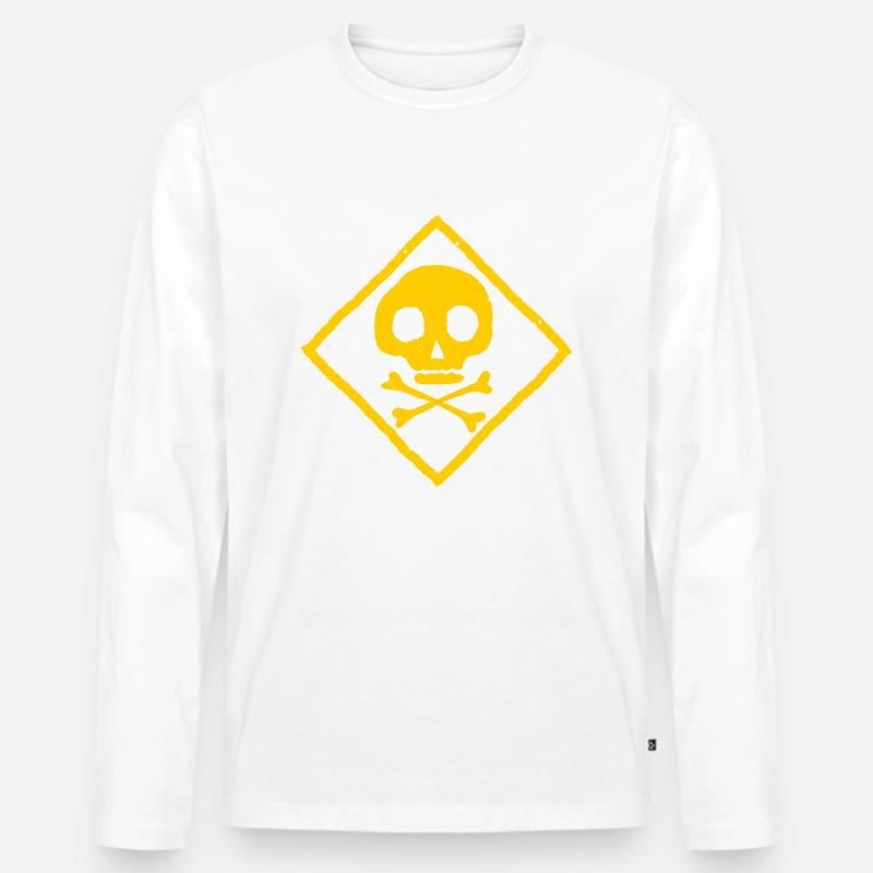 Schädel und Knochen - Männer Premium Bio Langarmshirt - Weiß
