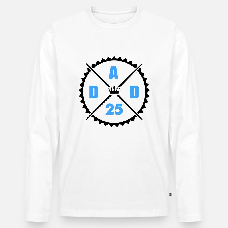 Dad 25 - Männer Premium Bio Langarmshirt - Weiß