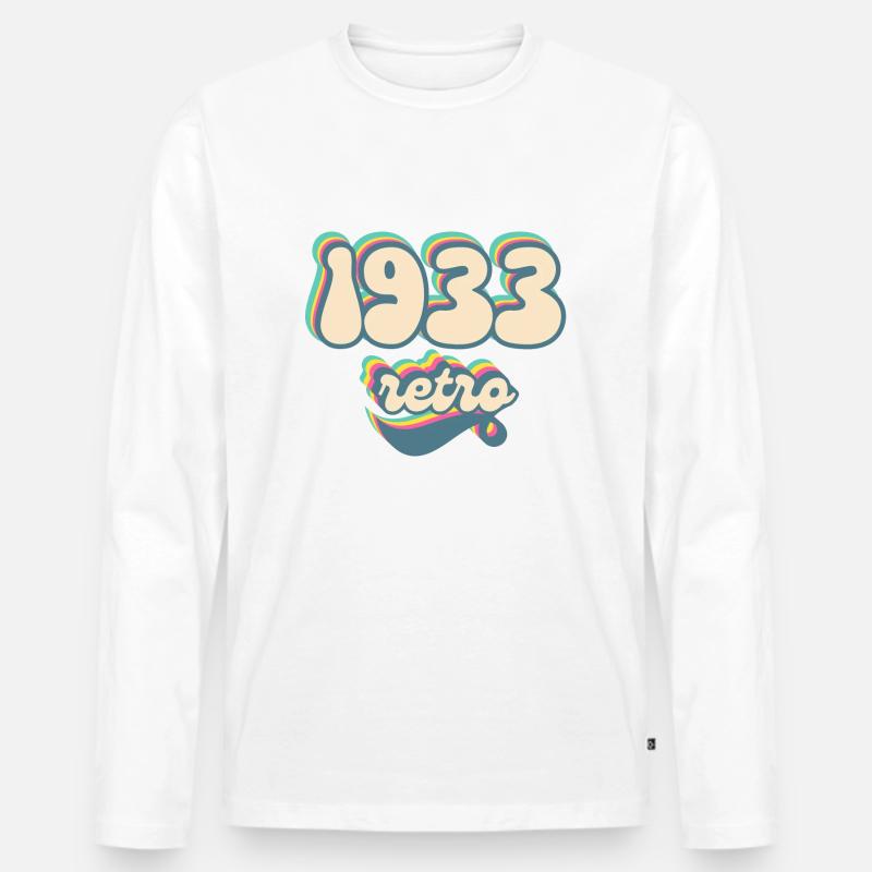 1933 Retro Geschenkidee - Männer Premium Bio Langarmshirt - Weiß