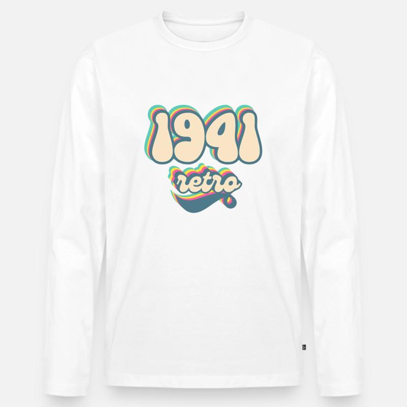 1941 Retro Geschenkidee - Männer Premium Bio Langarmshirt - Weiß