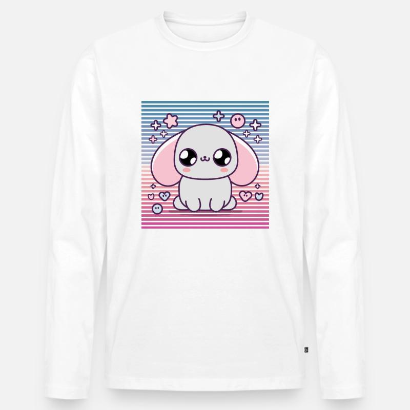 Design "Sweet Starry Paws" - Männer Premium Bio Langarmshirt - Weiß