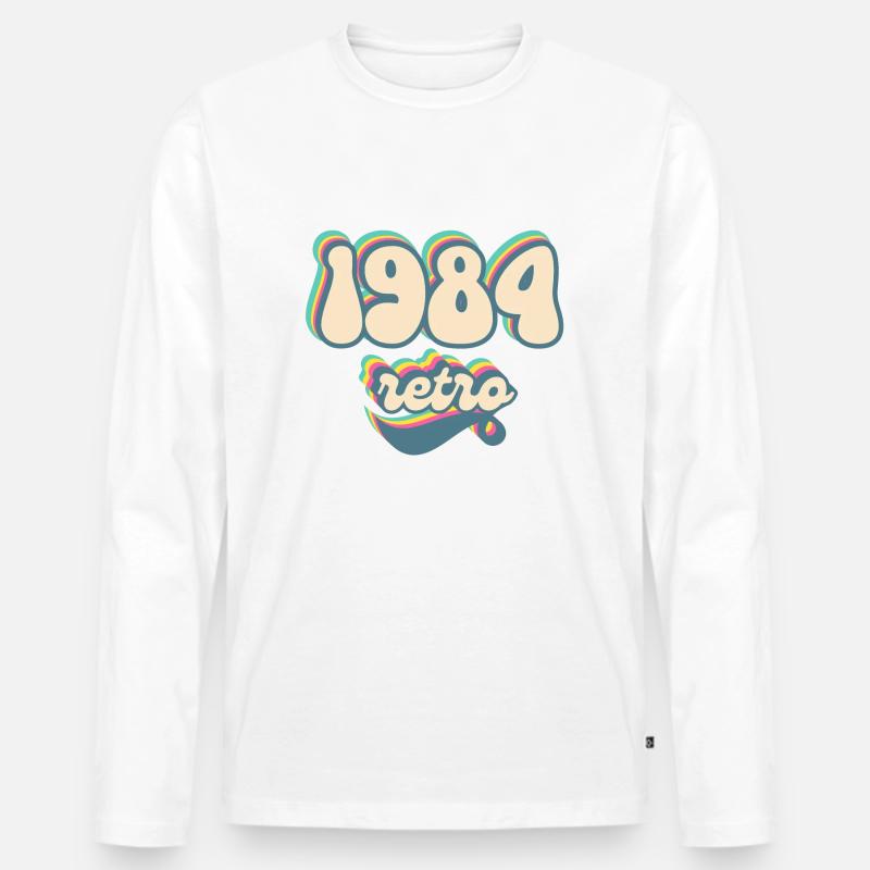1984 Retro Geschenkidee - Männer Premium Bio Langarmshirt - Weiß