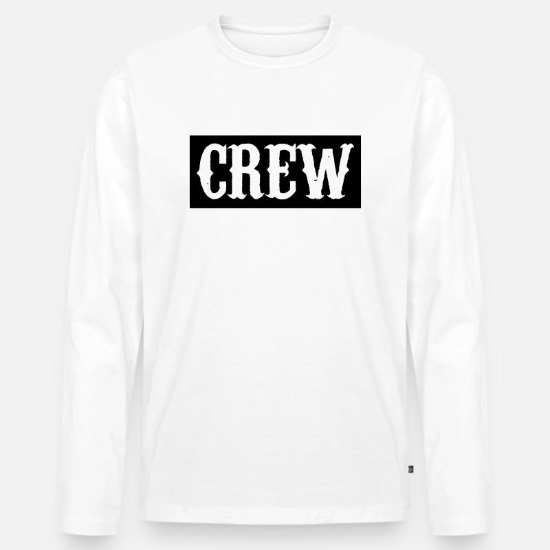 crew 01 - Männer Premium Bio Langarmshirt - Weiß