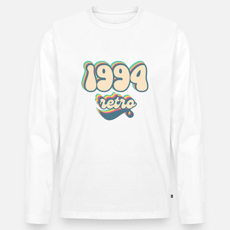 1994 Retro Geschenkidee - Männer Premium Bio Langarmshirt - Weiß