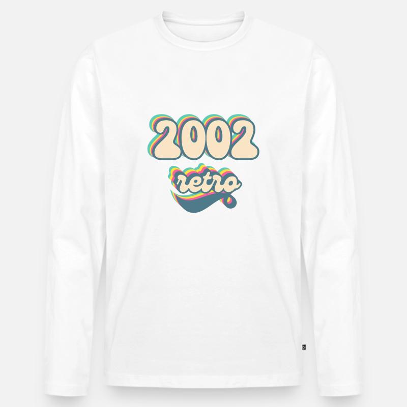 2002 Retro Geschenkidee - Männer Premium Bio Langarmshirt - Weiß