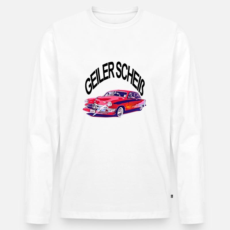 Auto - Männer Premium Bio Langarmshirt - Weiß