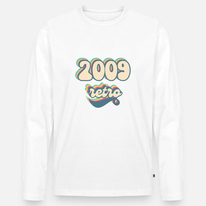 2009 Retro Geschenkidee - Männer Premium Bio Langarmshirt - Weiß