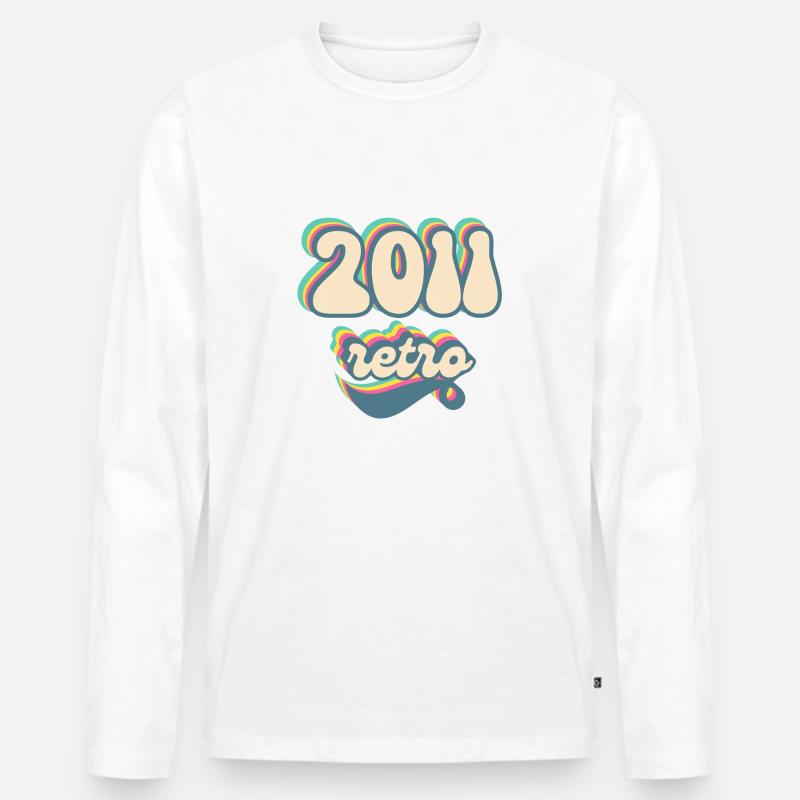2011 Retro Geschenkidee - Männer Premium Bio Langarmshirt - Weiß
