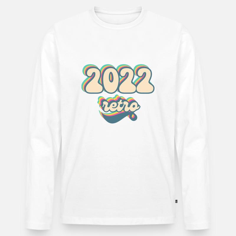 Retro-Geschenkidee 2022 - Männer Premium Bio Langarmshirt - Weiß
