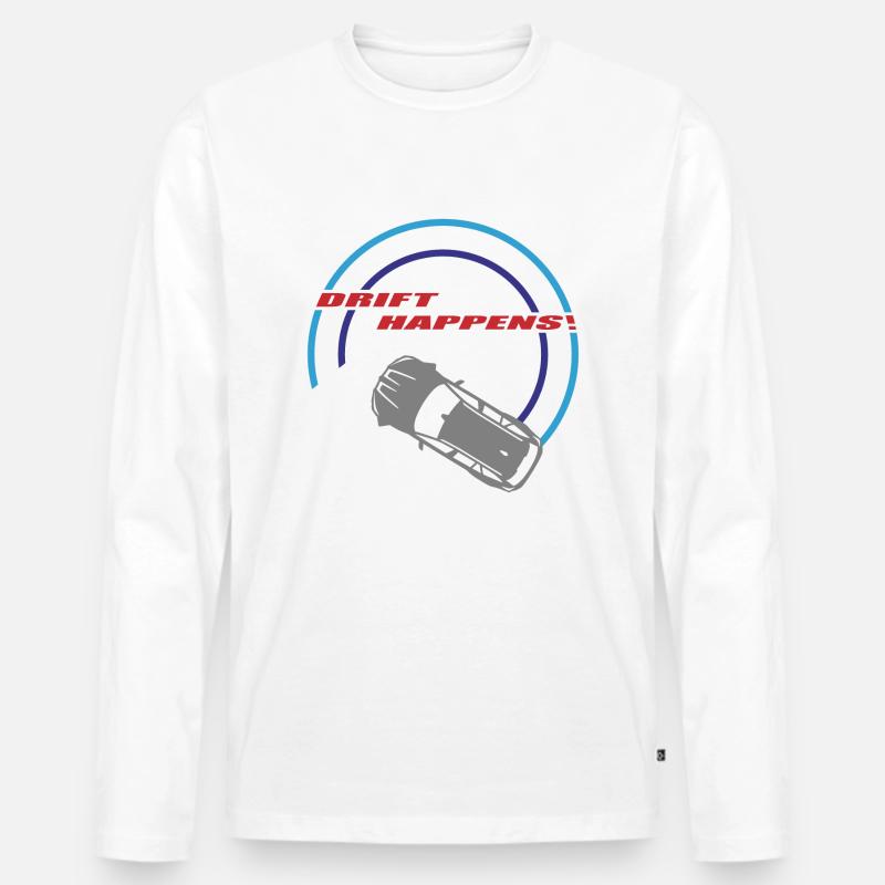 "drift happens!" Logo - Männer Premium Bio Langarmshirt - Weiß