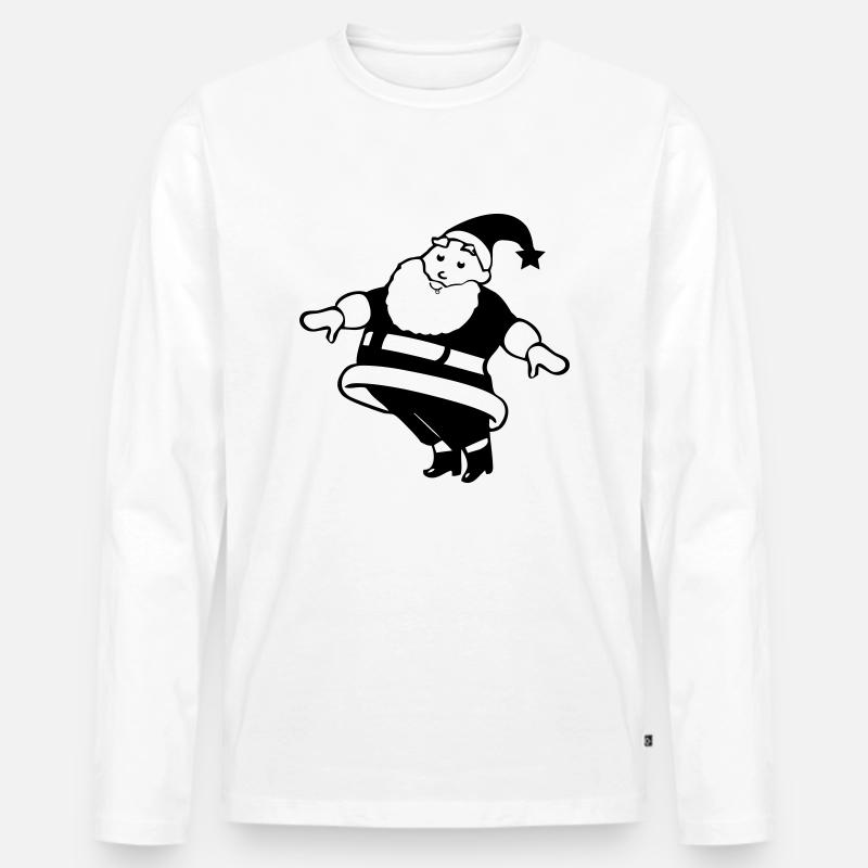 Weihnachtsmann Comic - Männer Premium Bio Langarmshirt - Weiß