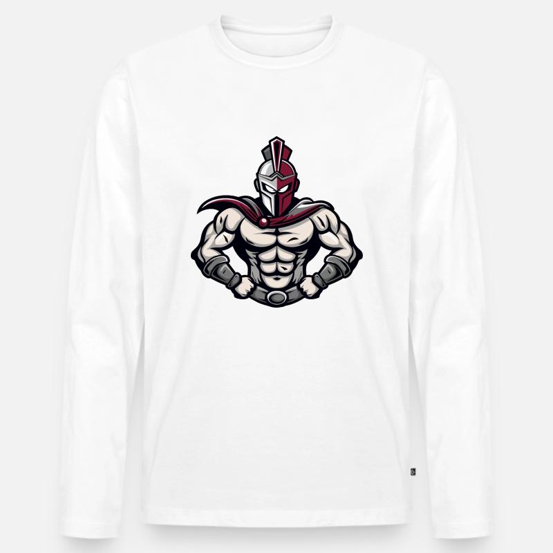 ritter warrior - Männer Premium Bio Langarmshirt - Weiß